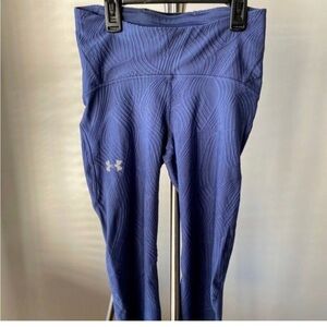 Under Armour Fly Fast Jacquard dark blue crop leggings